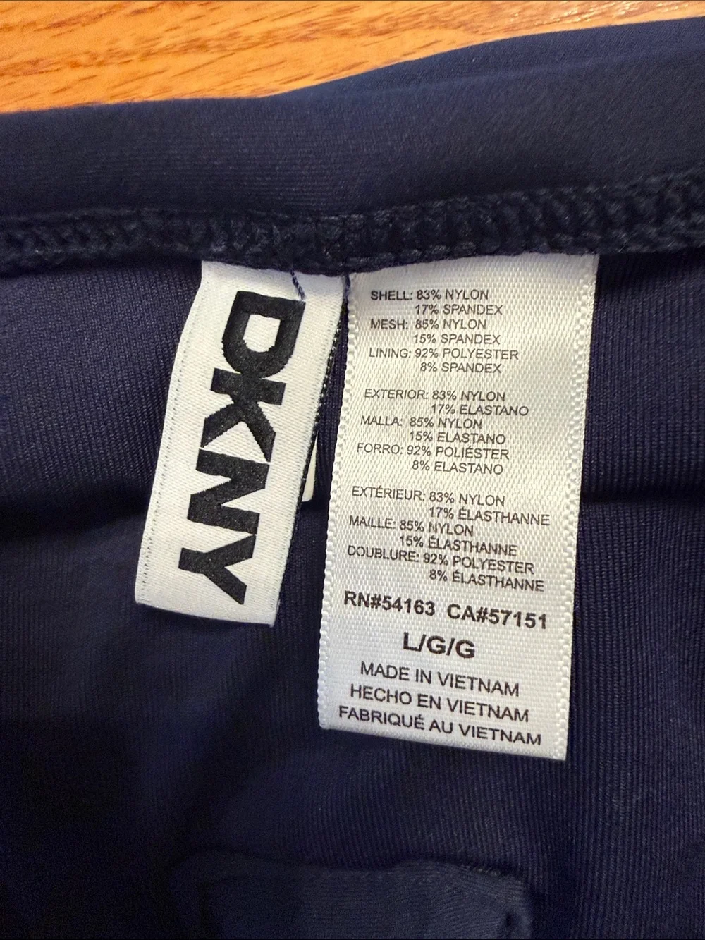 DKNY Navy One-Piece Swimsuit with Adjustable & Removeable Straps square neck - Picture 2 of 6